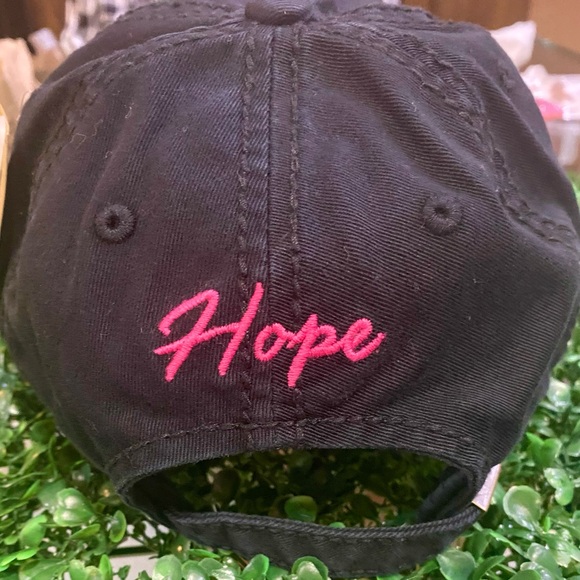 BRAND NEW WITH TAGS Distressed Pink Ribbon “Hope” Baseball Cap - Picture 5 of 7